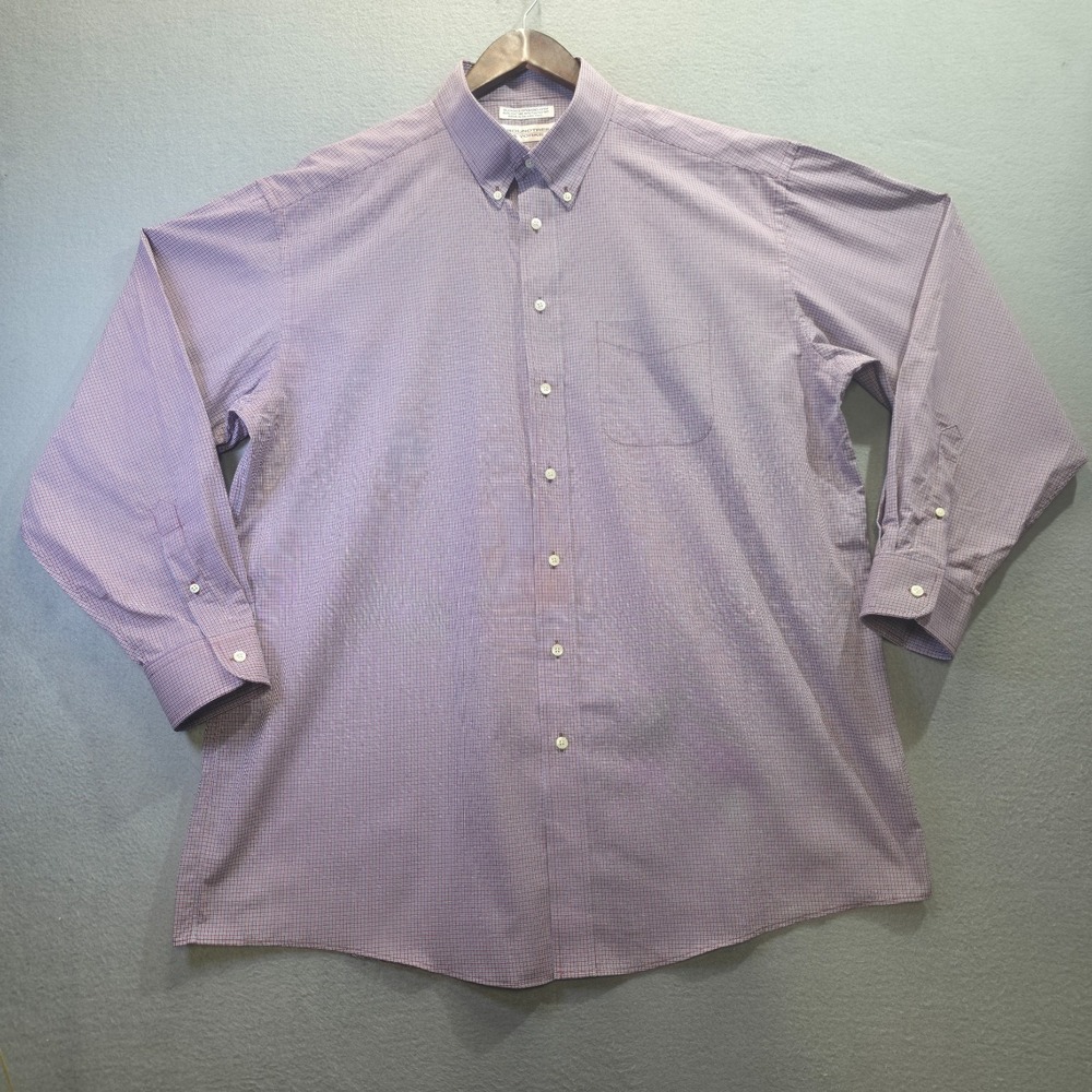 Roundtree & Yorke Men's Blended Broadcloth Dress Shirt Size 17.5/36 Tall